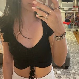 Zara ruffled sleeve tank